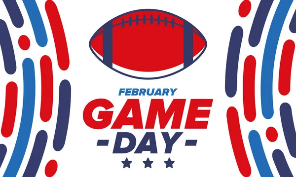 Dia Jogo Playoff Futebol Americano Super Bowl Party Nos Estados — Vetor de Stock