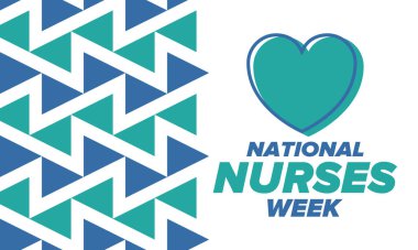 Ulusal Hemşireler Haftası. Teşekkürler hemşireler. Tıbbi ve sağlık hizmetleri konsepti. Virüslere ve hastalıklara karşı savaşanlar. Doktorların şerefine. Amerika 'da yıllık kutlama. Vektör illüstrasyon posteri