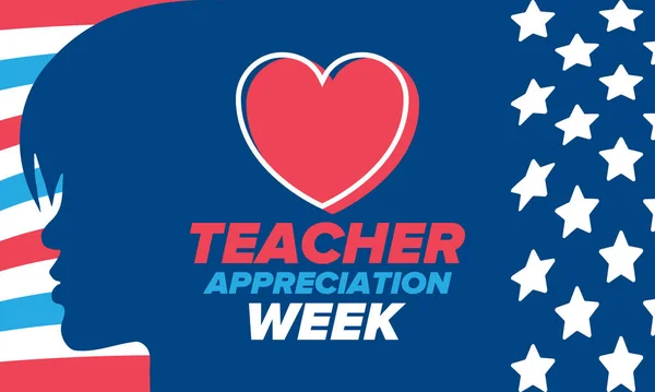Tydzień Uznania Nauczyciela Stanach Zjednoczonych Obchodzone Corocznie Maju Cześć Nauczycieli — Wektor stockowy