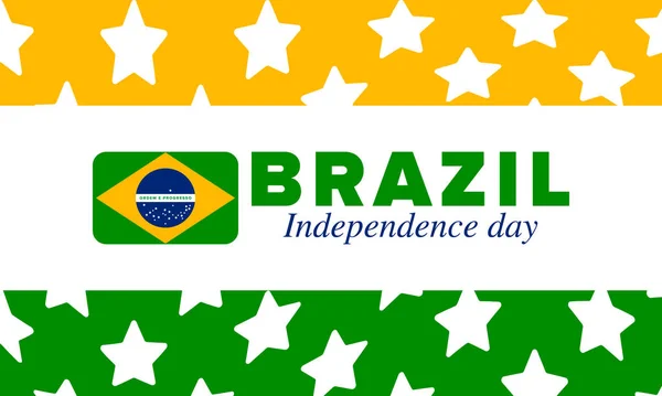 브라질 기념일 국경일 자유의 브라질 브라질의 디자인 포스터 일러스트 — 스톡 벡터