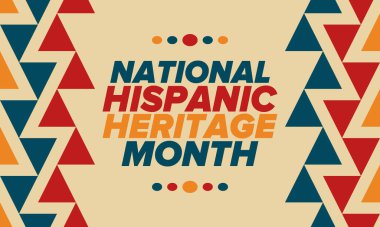 Eylül ve Ekim aylarında Ulusal İspanyol Mirası Ayı. İspanyol ve Latin Amerika kültürü. Birleşik Devletler 'de yıllık kutlama. Poster, kart, afiş ve geçmiş. Vektör illüstrasyonu