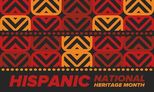 월에는 스페인 있습니다 히스패닉 아메리카 미국인 미국에서 포스터 일러스트 — 스톡 벡터