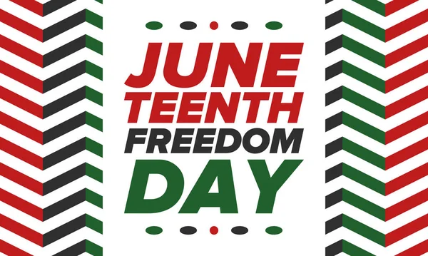 Haziran Bağımsızlık Günü 'nde. Özgürlük ya da Özgürlük Günü. Yıllık Amerikan bayramı, 19 Haziran 'da kutlandı. Afro-Amerikan tarihi ve mirası. Poster, tebrik kartı, afiş ve geçmiş. Vektör