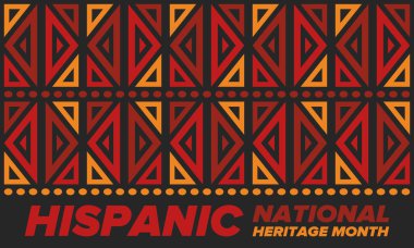 Eylül ve Ekim aylarında Ulusal İspanyol Mirası Ayı. İspanyol ve Latin Amerika kültürü. Birleşik Devletler 'de yıllık kutlama. Poster, kart, afiş ve geçmiş. Vektör illüstrasyonu