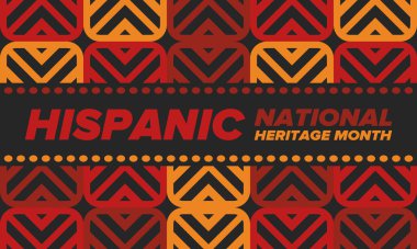 Eylül ve Ekim aylarında Ulusal İspanyol Mirası Ayı. İspanyol ve Latin Amerika kültürü. Birleşik Devletler 'de yıllık kutlama. Poster, kart, afiş ve geçmiş. Vektör illüstrasyonu