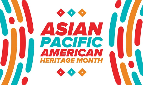 Asian Pacific American Heritage Month Celebrated May Celebrates Culture Traditions — Stock Vector