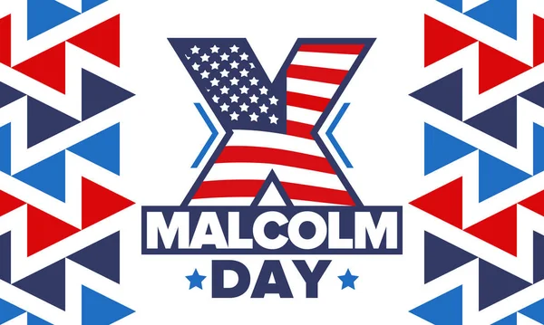 Malcolm Day Mayo Celebrado Anualmente Estados Unidos Fiesta Americana Honor — Vector de stock