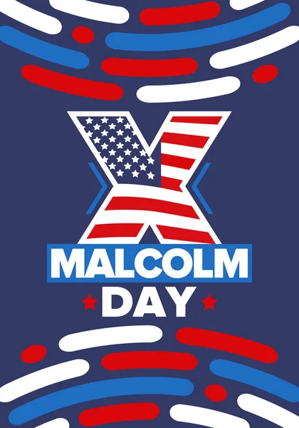 Malcolm Day Mayo Celebrado Anualmente Estados Unidos Fiesta Americana Honor — Archivo Imágenes Vectoriales