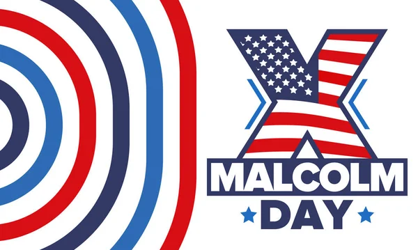 Malcolm Day Mayo Celebrado Anualmente Estados Unidos Fiesta Americana Honor — Archivo Imágenes Vectoriales