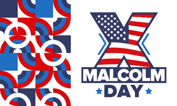 Malcolm Dagen Maj Firas Årligen Usa Amerikansk Semester För Att — Stock vektor