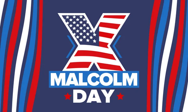Malcolm Day Mayo Celebrado Anualmente Estados Unidos Fiesta Americana Honor — Vector de stock