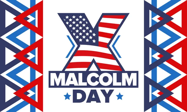 Malcolm Day Mayo Celebrado Anualmente Estados Unidos Fiesta Americana Honor — Archivo Imágenes Vectoriales