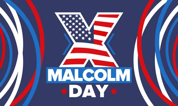 Malcolm Day Mayo Celebrado Anualmente Estados Unidos Fiesta Americana Honor — Archivo Imágenes Vectoriales