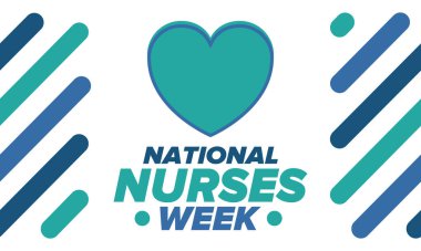 Ulusal Hemşireler Haftası. Teşekkürler hemşireler. Tıbbi ve sağlık hizmetleri konsepti. Virüslere ve hastalıklara karşı savaşanlar. Doktorların şerefine. Amerika 'da yıllık kutlama. Vektör illüstrasyon posteri