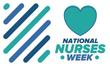 Ulusal Hemşireler Haftası. Teşekkürler hemşireler. Tıbbi ve sağlık hizmetleri konsepti. Virüslere ve hastalıklara karşı savaşanlar. Doktorların şerefine. Amerika 'da yıllık kutlama. Vektör illüstrasyon posteri