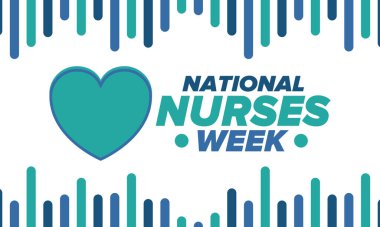 Ulusal Hemşireler Haftası. Teşekkürler hemşireler. Tıbbi ve sağlık hizmetleri konsepti. Virüslere ve hastalıklara karşı savaşanlar. Doktorların şerefine. Amerika 'da yıllık kutlama. Vektör illüstrasyon posteri