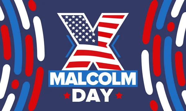 Malcolm Day Mayo Celebrado Anualmente Estados Unidos Fiesta Americana Honor — Archivo Imágenes Vectoriales