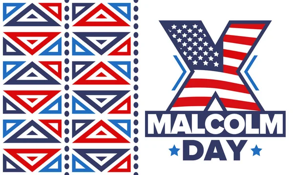 Malcolm Dagen Maj Firas Årligen Usa Amerikansk Semester För Att — Stock vektor