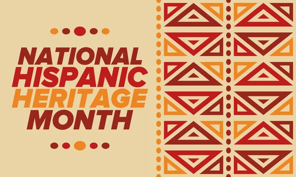 Eylül ve Ekim aylarında Ulusal İspanyol Mirası Ayı. İspanyol ve Latin Amerika kültürü. Birleşik Devletler 'de yıllık kutlama. Poster, kart, afiş ve geçmiş. Vektör illüstrasyonu