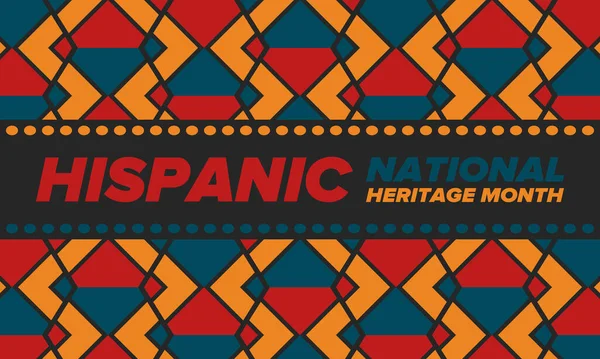 Eylül ve Ekim aylarında Ulusal İspanyol Mirası Ayı. İspanyol ve Latin Amerika kültürü. Birleşik Devletler 'de yıllık kutlama. Poster, kart, afiş ve geçmiş. Vektör illüstrasyonu
