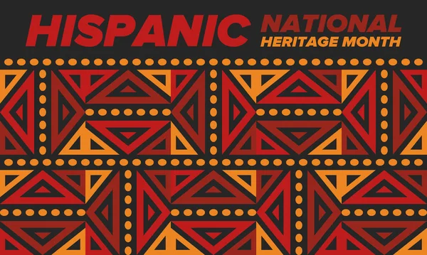 Eylül ve Ekim aylarında Ulusal İspanyol Mirası Ayı. İspanyol ve Latin Amerika kültürü. Birleşik Devletler 'de yıllık kutlama. Poster, kart, afiş ve geçmiş. Vektör illüstrasyonu