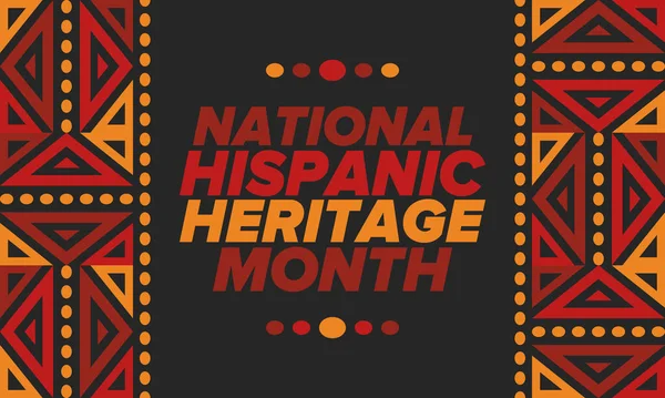 Eylül ve Ekim aylarında Ulusal İspanyol Mirası Ayı. İspanyol ve Latin Amerika kültürü. Birleşik Devletler 'de yıllık kutlama. Poster, kart, afiş ve geçmiş. Vektör illüstrasyonu