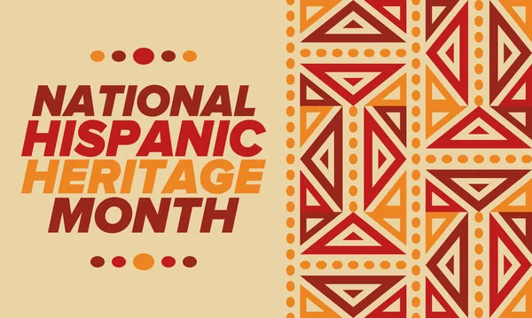 Eylül ve Ekim aylarında Ulusal İspanyol Mirası Ayı. İspanyol ve Latin Amerika kültürü. Birleşik Devletler 'de yıllık kutlama. Poster, kart, afiş ve geçmiş. Vektör illüstrasyonu