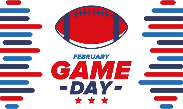 Dia Jogo Playoff Futebol Americano Super Bowl Party Nos Estados — Vetor de Stock