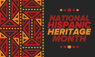 Eylül ve Ekim aylarında Ulusal İspanyol Mirası Ayı. İspanyol ve Latin Amerika kültürü. Birleşik Devletler 'de yıllık kutlama. Poster, kart, afiş ve geçmiş. Vektör illüstrasyonu