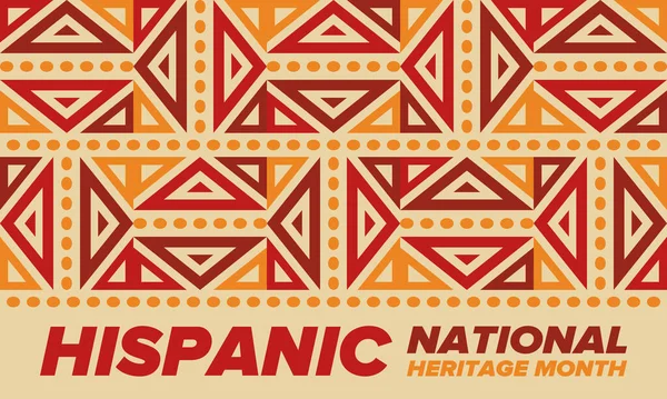 Eylül ve Ekim aylarında Ulusal İspanyol Mirası Ayı. İspanyol ve Latin Amerika kültürü. Birleşik Devletler 'de yıllık kutlama. Poster, kart, afiş ve geçmiş. Vektör illüstrasyonu