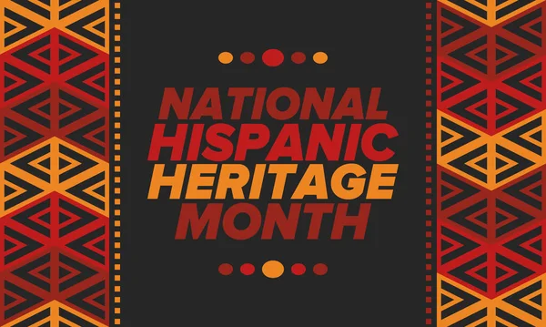 Eylül ve Ekim aylarında Ulusal İspanyol Mirası Ayı. İspanyol ve Latin Amerika kültürü. Birleşik Devletler 'de yıllık kutlama. Poster, kart, afiş ve geçmiş. Vektör illüstrasyonu