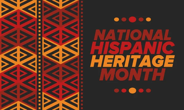 Eylül ve Ekim aylarında Ulusal İspanyol Mirası Ayı. İspanyol ve Latin Amerika kültürü. Birleşik Devletler 'de yıllık kutlama. Poster, kart, afiş ve geçmiş. Vektör illüstrasyonu