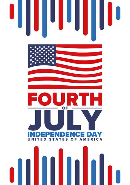 Quatro Julho Dia Independência Nos Estados Unidos América Feliz Feriado —  Vetores de Stock