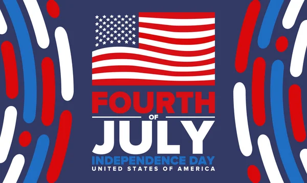 Cuatro Julio Día Independencia Los Estados Unidos América Feliz Fiesta — Archivo Imágenes Vectoriales