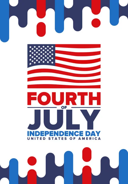 Четвертое Июля День Независимости Соединенных Штатах Америки Национальным Праздником Который — стоковый вектор