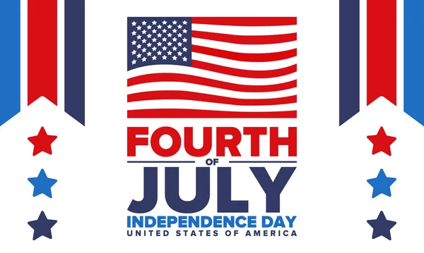 Quatro Julho Dia Independência Nos Estados Unidos América Feliz Feriado — Vetor de Stock