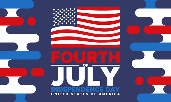 Vierter Juli Independence Day Den Vereinigten Staaten Von Amerika Fröhlicher — Stockvektor