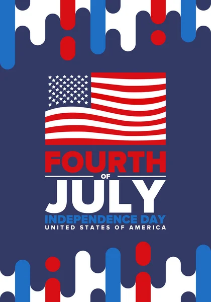 Quatro Julho Dia Independência Nos Estados Unidos América Feliz Feriado —  Vetores de Stock