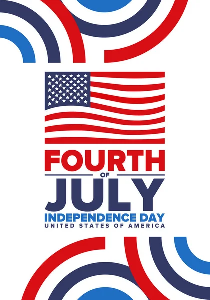 Quatro Julho Dia Independência Nos Estados Unidos América Feliz Feriado — Vetor de Stock