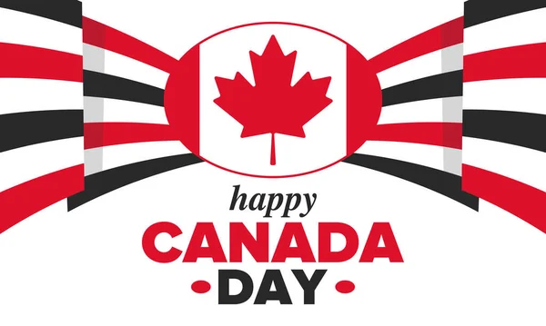 Happy Canada Day National Holiday Celebrated Annual July Canadian Flag — Stock Vector