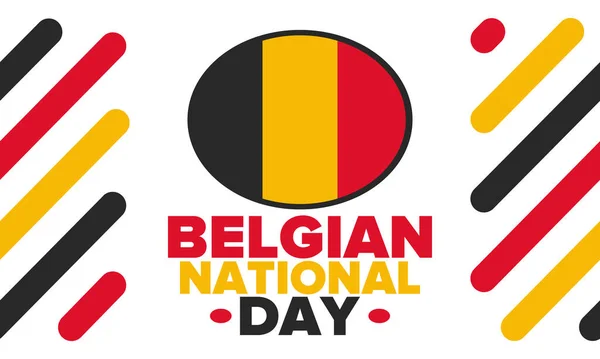 Día Nacional Belga Bélgica Día Independencia Fiesta Anual Bélgica Celebrada — Vector de stock