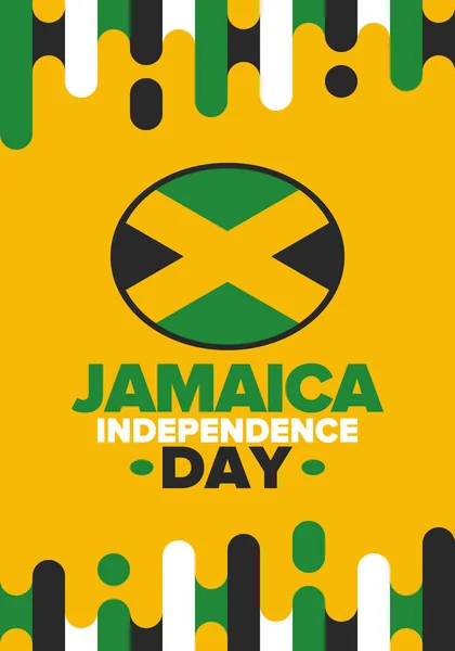 Jamaica Día Independencia Independencia Jamaica Fiesta Celebrada Anualmente Agosto Bandera — Archivo Imágenes Vectoriales