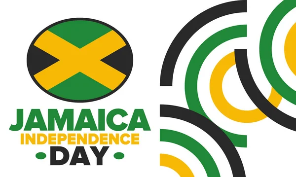 Ημέρα Ανεξαρτησίας Τζαμάικα Ανεξαρτησία Της Τζαμάικα Γιορτή Γιορτάζεται Ετήσια Στις — Διανυσματικό Αρχείο
