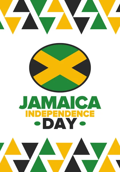 Jamaika Bağımsızlık Günü Jamaika Nın Bağımsızlığı Tatil Ağustos Yıllık Kutlama — Stok Vektör