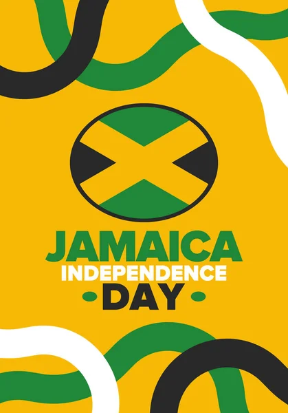 牙买加独立日 牙买加的独立 每年8月6日庆祝 牙买加国旗 爱国分子 横幅和背景 矢量说明 — 图库矢量图片