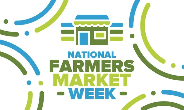National Farmers Market Week United States Healthy Community Support Local — Stock vektor