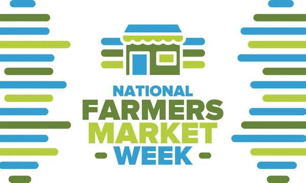 National Farmers Market Week United States Healthy Community Support Local — Stock vektor