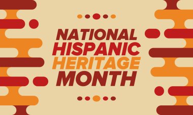 Eylül ve Ekim aylarında Ulusal İspanyol Mirası Ayı. İspanyol ve Latin Amerika kültürü. Birleşik Devletler 'de yıllık kutlama. Poster, kart, afiş ve geçmiş. Vektör illüstrasyonu