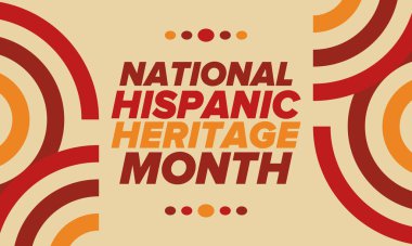 Eylül ve Ekim aylarında Ulusal İspanyol Mirası Ayı. İspanyol ve Latin Amerika kültürü. Birleşik Devletler 'de yıllık kutlama. Poster, kart, afiş ve geçmiş. Vektör illüstrasyonu