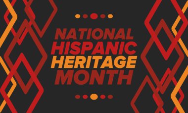 Eylül ve Ekim aylarında Ulusal İspanyol Mirası Ayı. İspanyol ve Latin Amerika kültürü. Birleşik Devletler 'de yıllık kutlama. Poster, kart, afiş ve geçmiş. Vektör illüstrasyonu